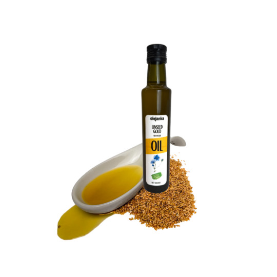 Organic Linseed Gold Oil (Olej z Lnu Złotego)- raw, unfiltered, straight from the press